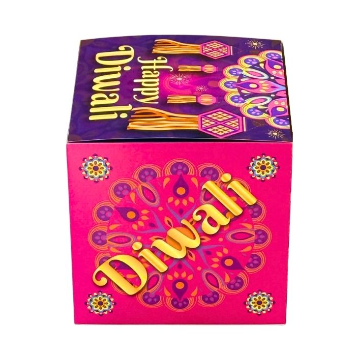 Happy Diwali Decorative Box (1pc) (Lotus) 6151-1