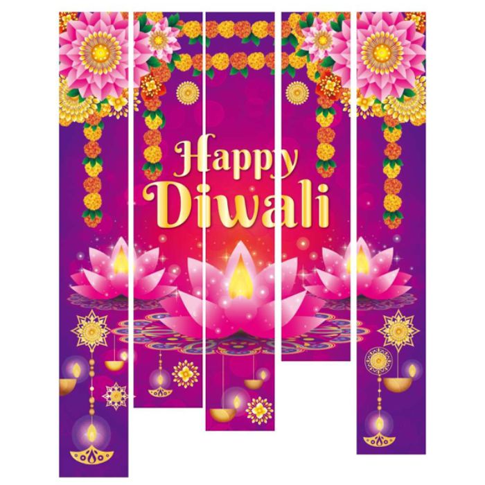Happy Diwali Drop Down Banner Backdrop (5pcs)