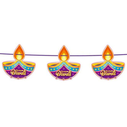 3m Happy Diwali Lamp Hanging Banner 5106