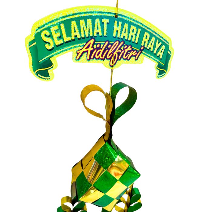 HR Selamat Hari Raya 7pc Foil Ketupat Set