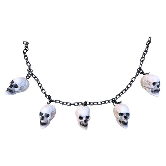 1m Chained 5pc Skull Hanging Decoration
