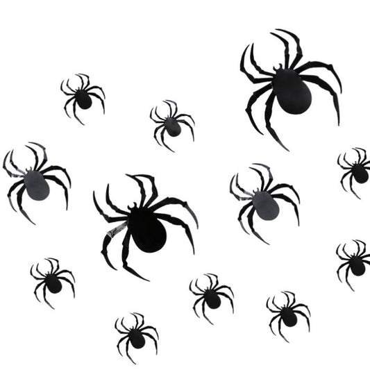 Halloween 3D Assorted Spiders Decoration (12pcs)