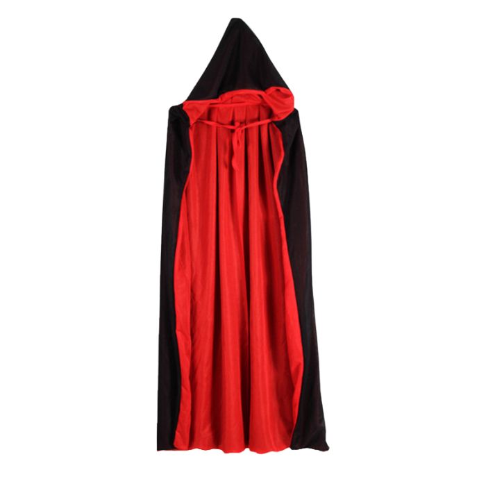 Halloween Reversible Cape with Hoodie (Red Black)