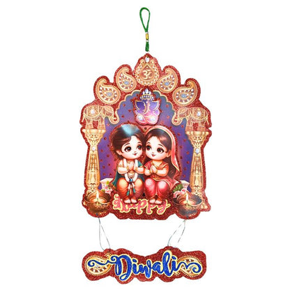 Happy Diwali Girl Boy Hanging Decoration Y112