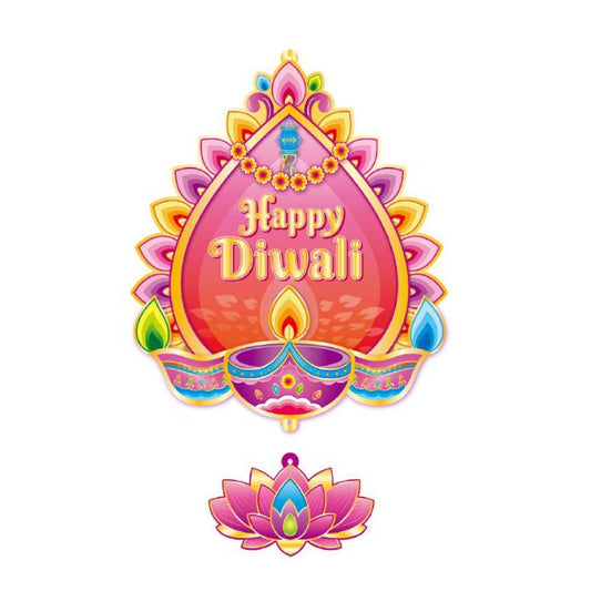 20cm x 32cm Happy Diwali Lamp Hanging Decoration 3117-20