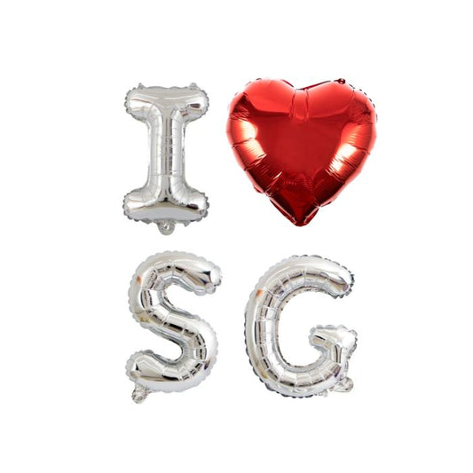 16inch I Love SG Foil Balloon Set