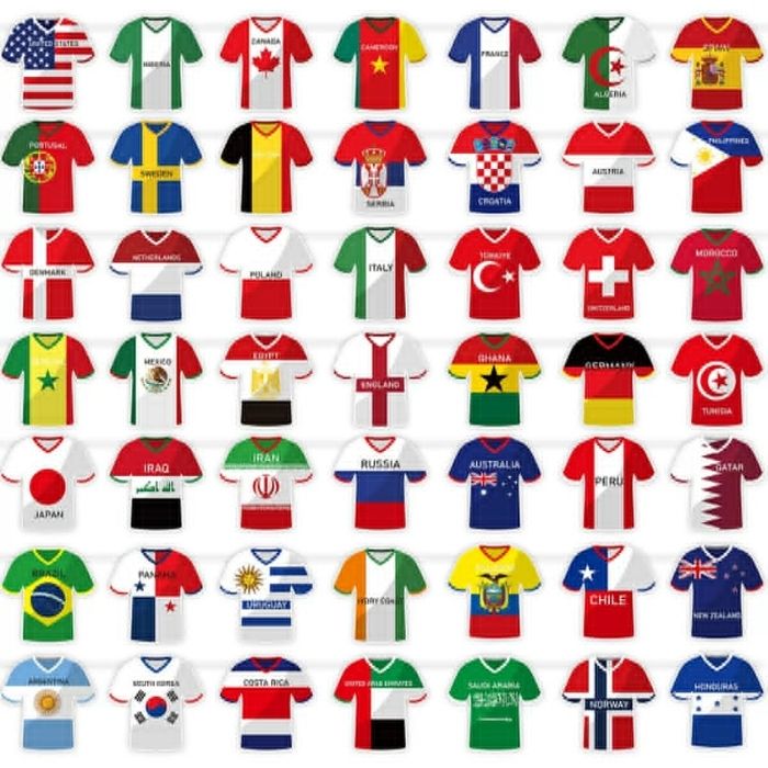 International Soccer Jersey Garland (49pcs) 10m