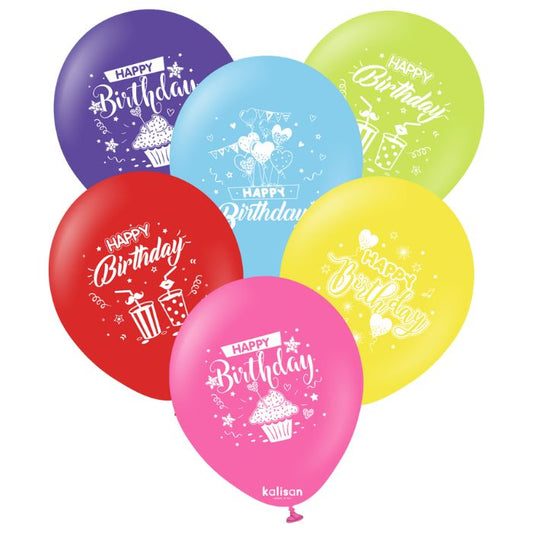 12 Inch Happy Birthday Printed Latex Balloon K21251113