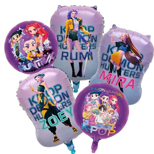 Kpop Demon Hunters 5pc Foil Balloon Bouquet