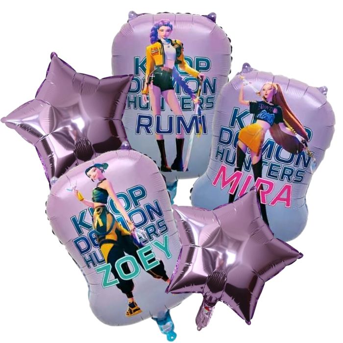 Kpop Demon Hunters 5pc Foil Balloon Bouquet