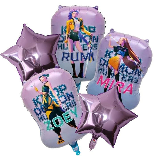 Kpop Demon Hunters 5pc Foil Balloon Bouquet
