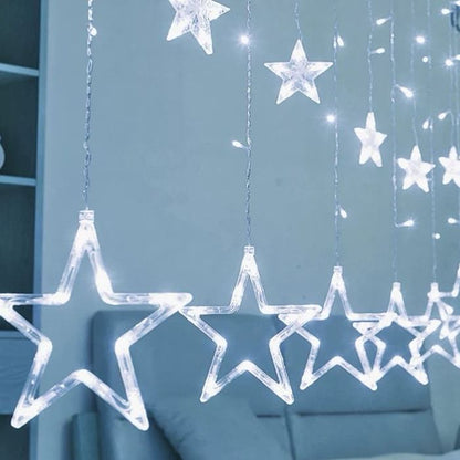 LED Five Pointer Star Icicle Lights (White)