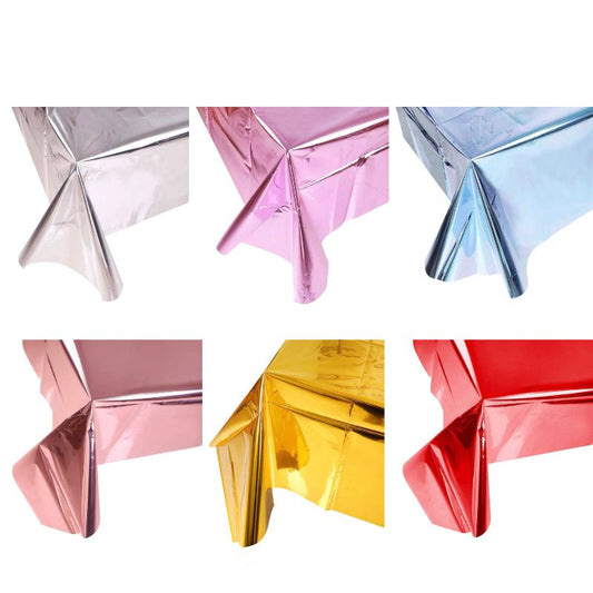 137 x 274cm Shiny Metallic Plastic Tablecover