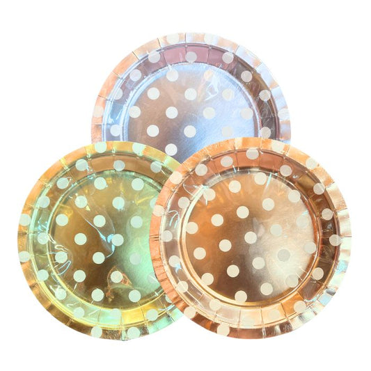 7inch Hotstamp Polka Dot Paper Plates (10pcs)