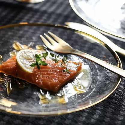 Premium Transparent Plastic Plates with Shiny Rim