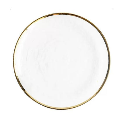 Premium Transparent Plastic Plates with Shiny Rim