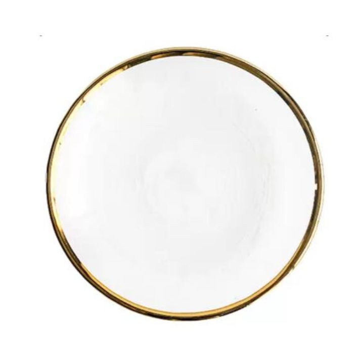 Premium Transparent Plastic Plates with Shiny Rim