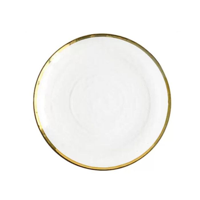 Premium Transparent Plastic Plates with Gold Rim