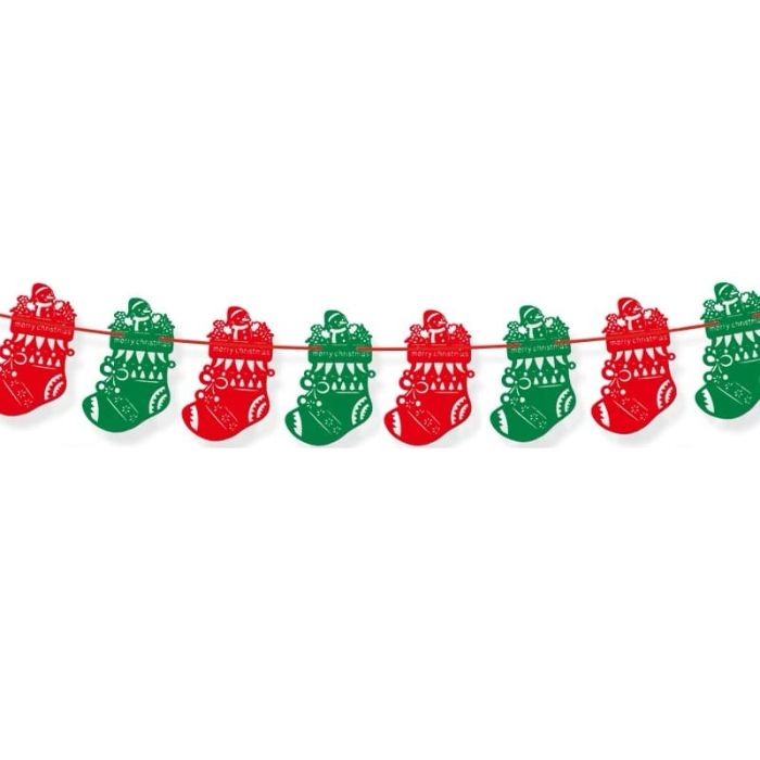Non-woven Hanging Garland (Christmas Snowman Sock)