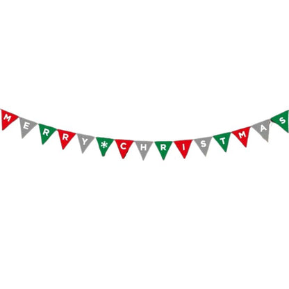 Non-woven Merry Christmas Triangle Flag Bunting