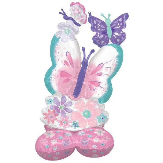 44 Inch Pink and Purple Butterfly A42809 AirLoonz Foil Balloon