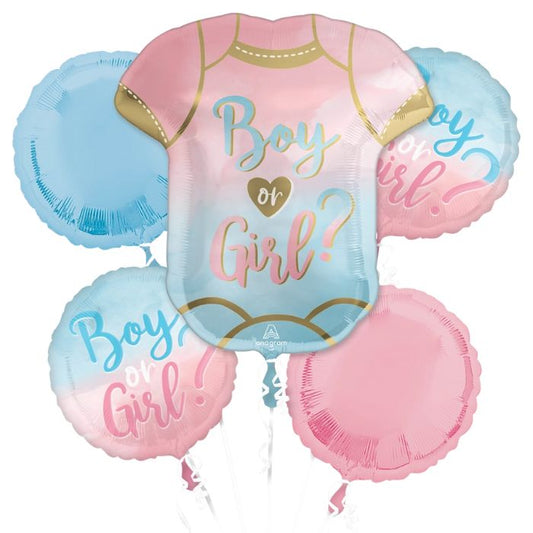 Big Baby Gender Reveal 5pc Bouquet Foil Balloon A42833