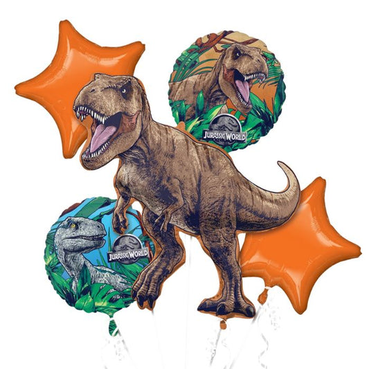 Jurassic World Domination Dinosaur Balloon 5pc Bouquet A44253