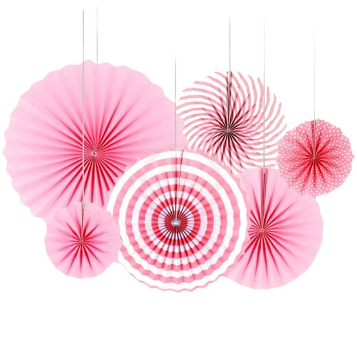 6pc Paper Fan Set Decoration