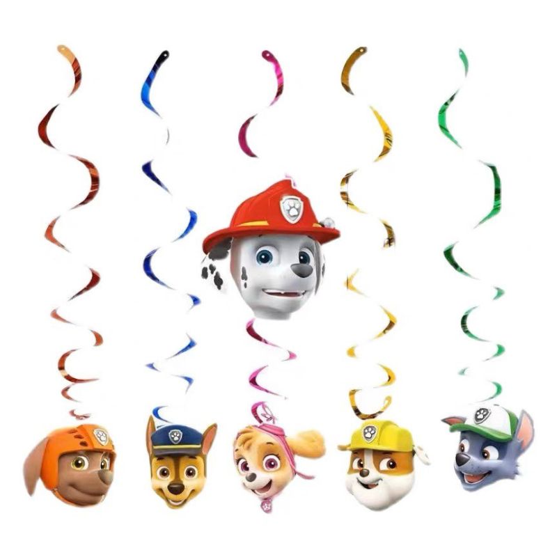 Paw Patrol Spiral Hanging Decoration (6pcs)