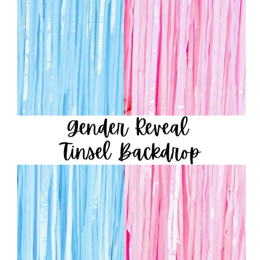 Gender Reveal Tinsel Backdrop