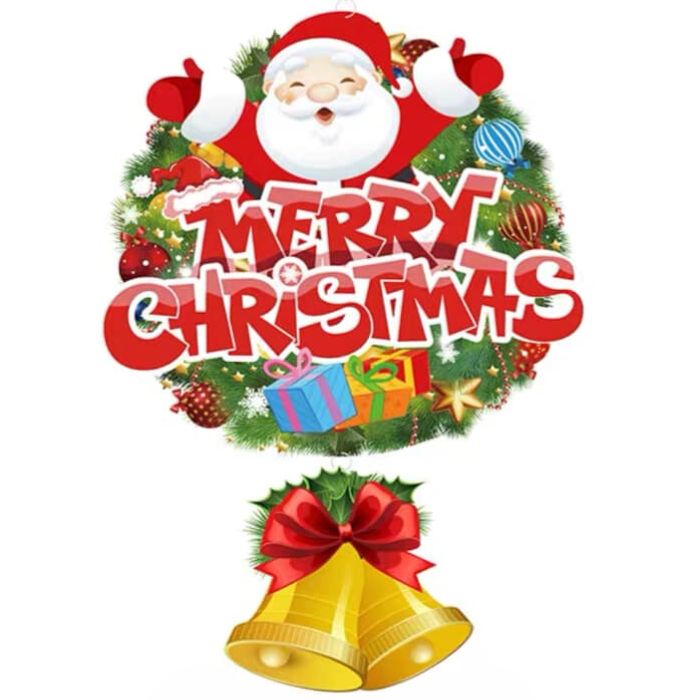 47x30cm Christmas Paper Hanging Decoration SG-02 (Santa Bell) 2pcs