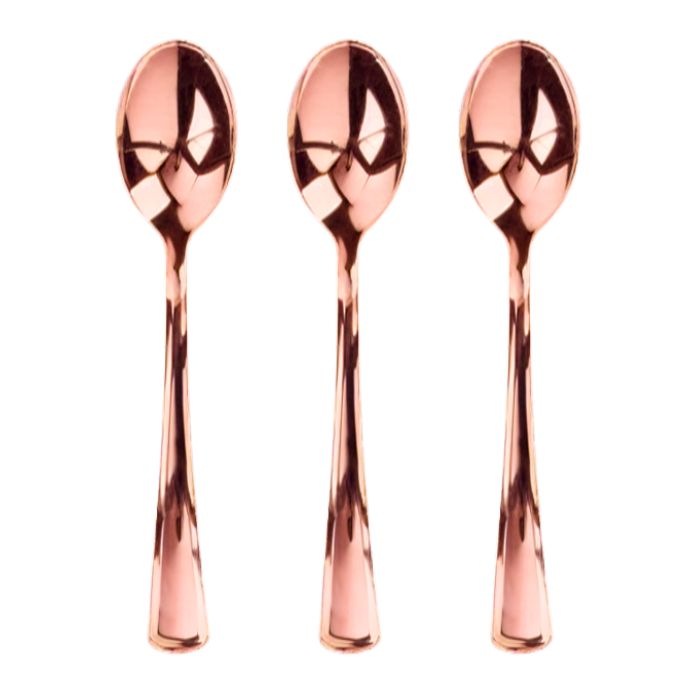Shiny Rose Gold Plastic Utensils (25pc)