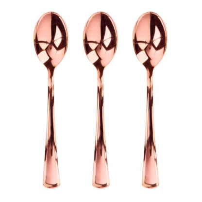 Shiny Rose Gold Plastic Utensils (25pc)
