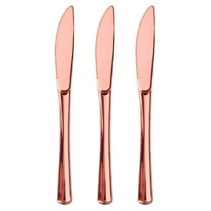 Shiny Rose Gold Plastic Utensils (25pc)