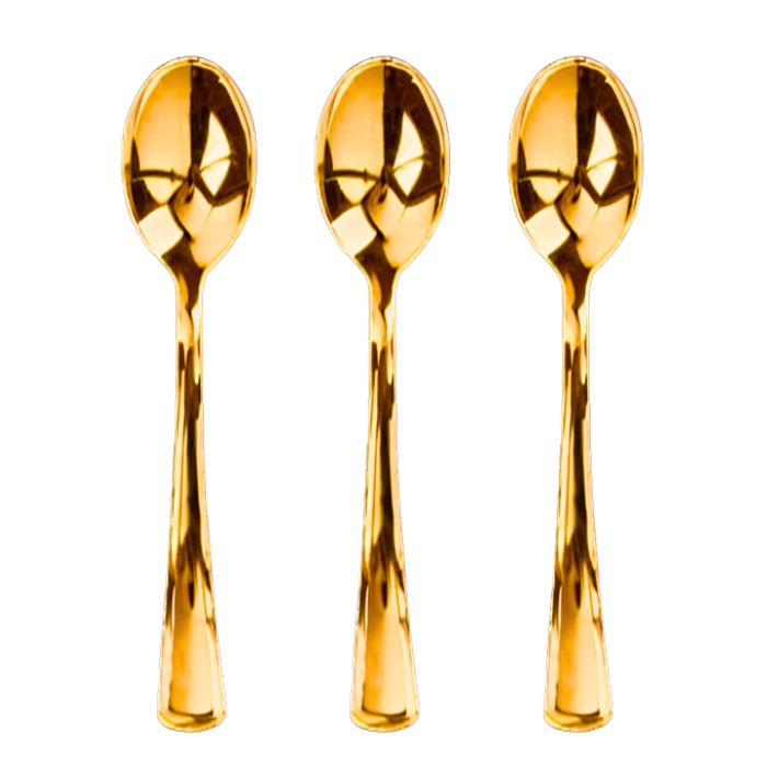 Shiny Gold Plastic Utensils (25pc)