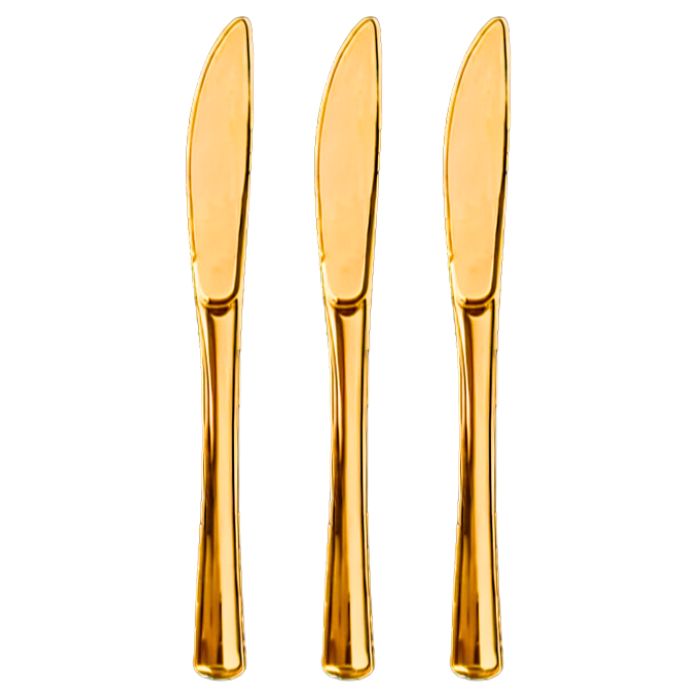 Shiny Gold Plastic Utensils (25pc)