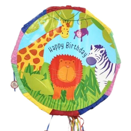 Jungle Happy Birthday Round Pinata