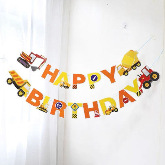 Happy Birthday Construction Theme Banner