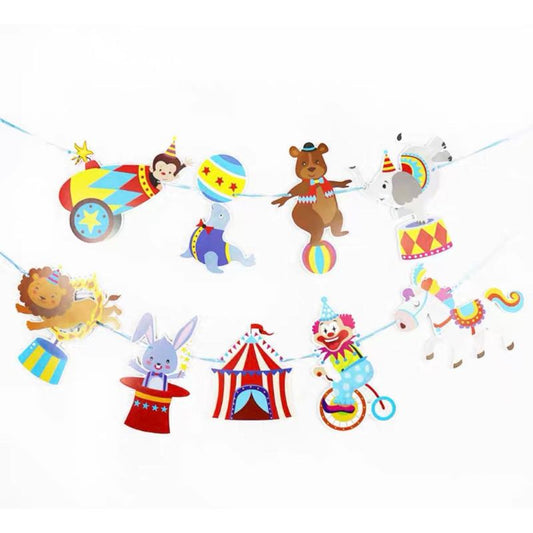 Circus Animals Theme Party Banner