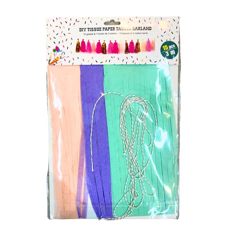 DIY Tissue Paper Tassel Garland Party Decoration