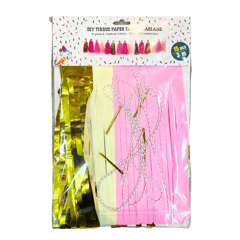 DIY Tissue Paper Tassel Garland Party Decoration