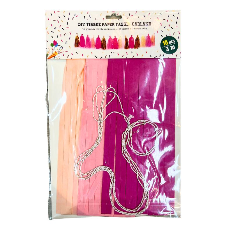 DIY Tissue Paper Tassel Garland Party Decoration