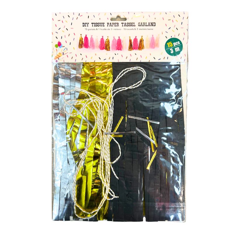 DIY Tissue Paper Tassel Garland Party Decoration