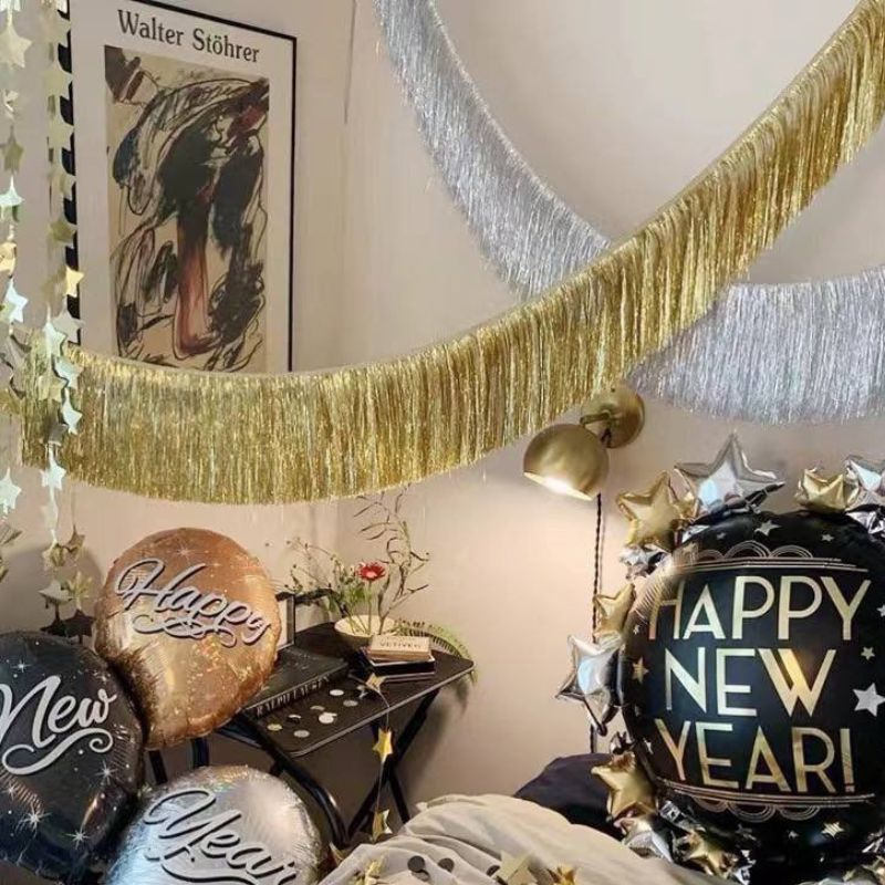 Premium Metallic Tinsel Garland Party Backdrop