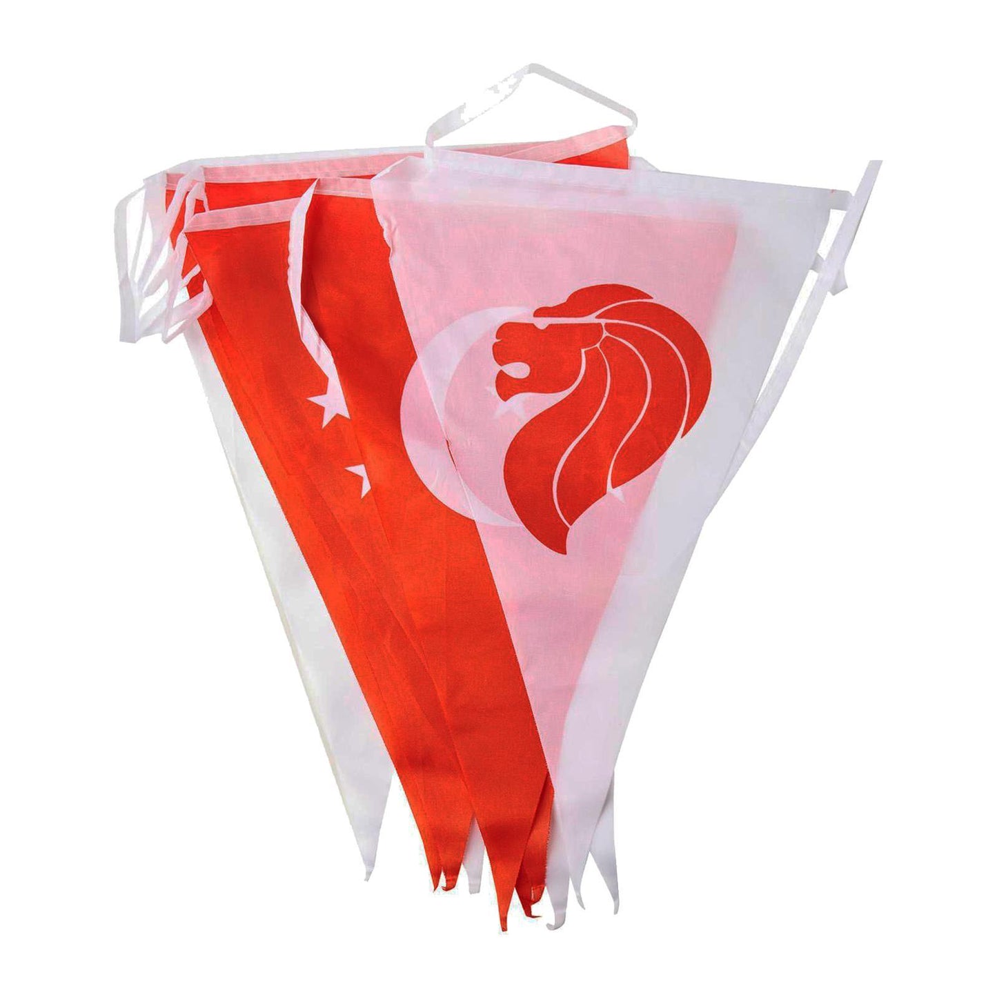 Singapore Triangle Flag Bunting (Red/White)