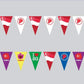 Singapore Triangle Flag Bunting (Multi)