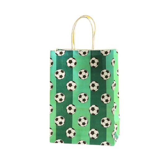 15cm X 21cm X 8cm Soccer Kraft Paper Bag
