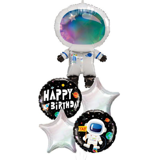 Qualatex 22-Inch 'Birthday Outer Space' Foil Balloon - Multicolor, Helium Or Air Fill