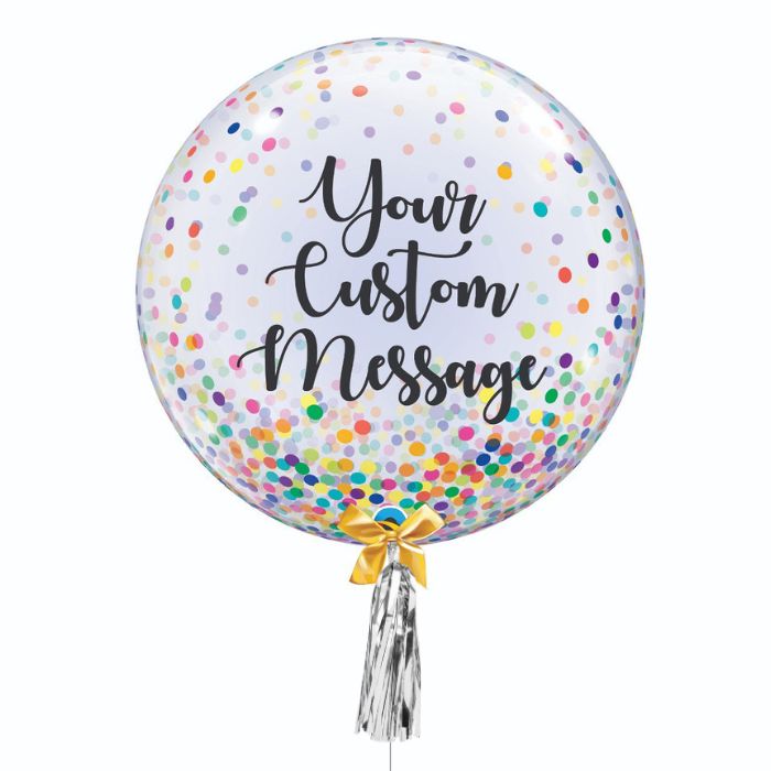 24 Inch Customized Rainbow Confetti Design Balloon