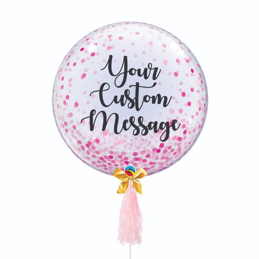 24 Inch Customized Pink Confetti Dots Design Balloon